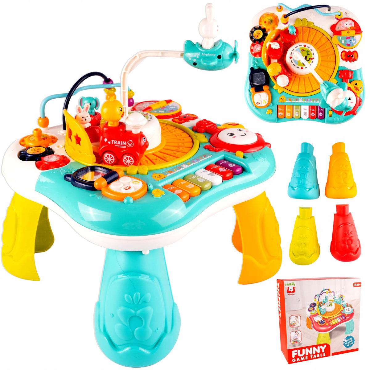 EDUCATIONAL TABLE INTERACTIVE DEVELOPMENT 2in1 MUSICAL TRAIN LIGHT PIANO