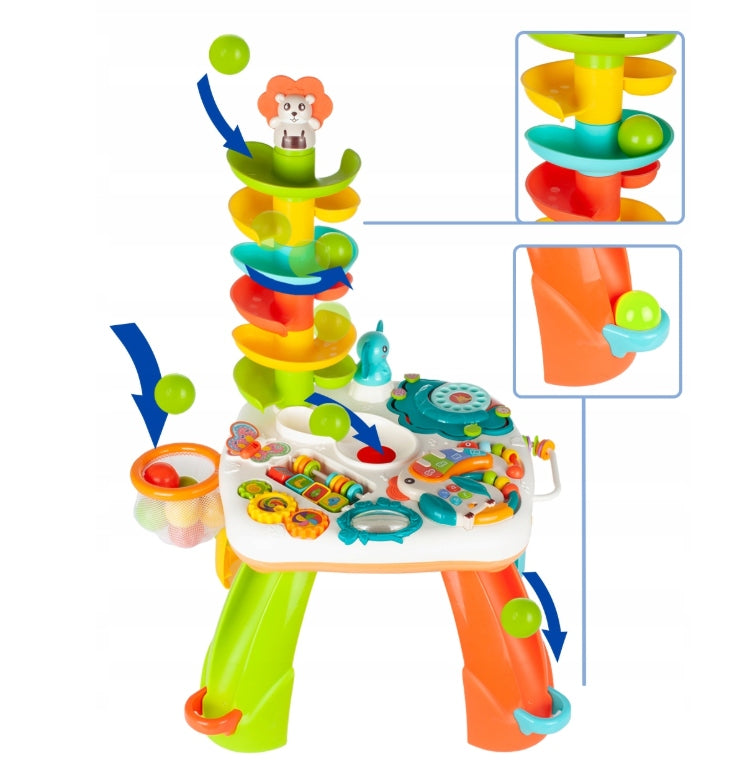 EDUCATIONAL TABLE INTERACTIVE MULTIFUNCTIONAL BALL TRACK SLIDE BALLS Brand BOUNN