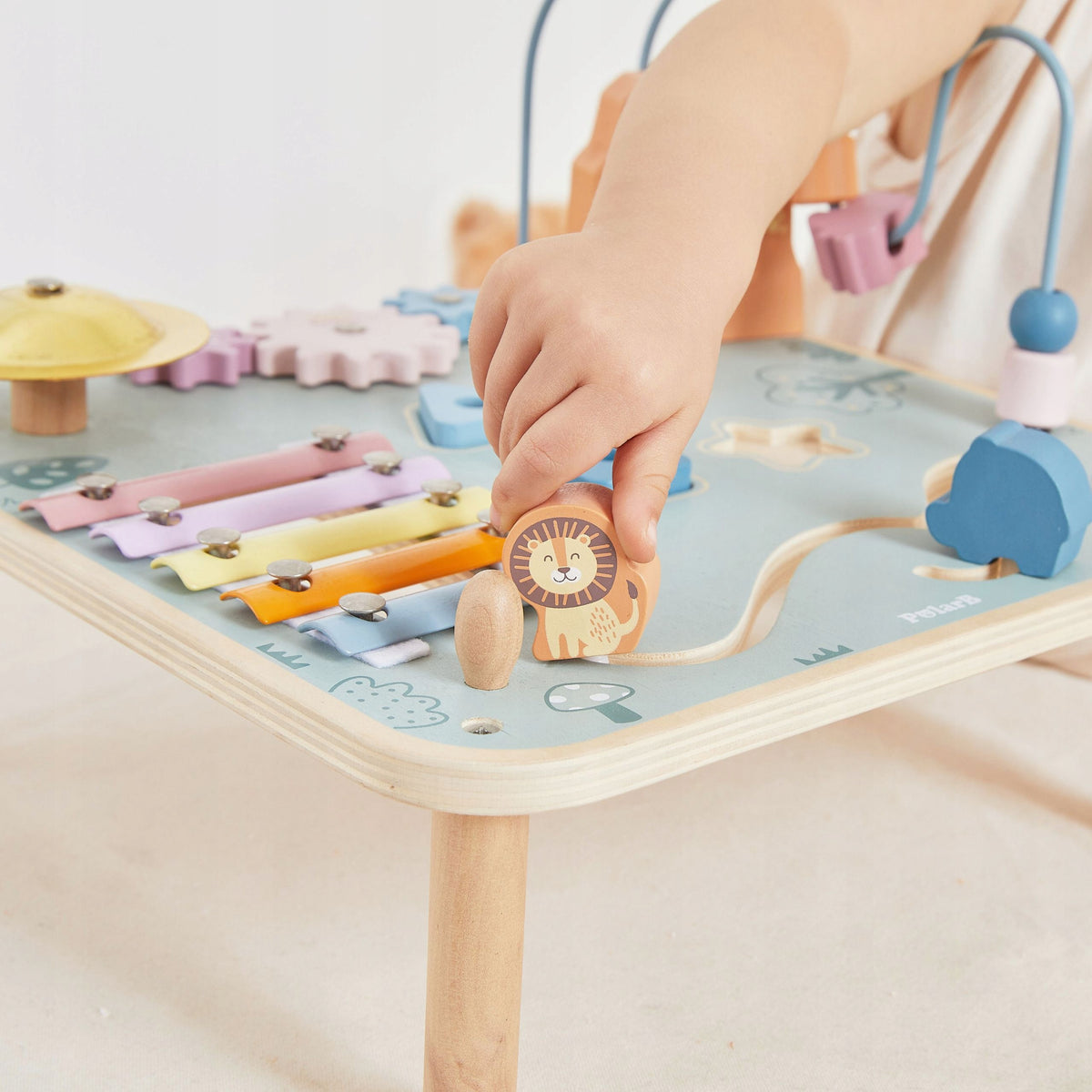 EDUCATIONAL TABLE INTERACTIVE MUSICAL WOODEN MONTESSORI VIGA POLARB Packaging status original