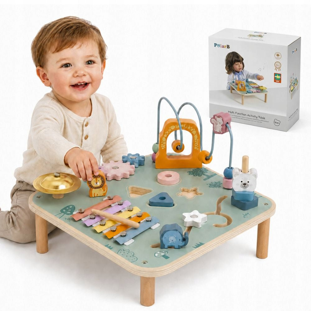 EDUCATIONAL TABLE INTERACTIVE MUSICAL WOODEN MONTESSORI VIGA POLARB