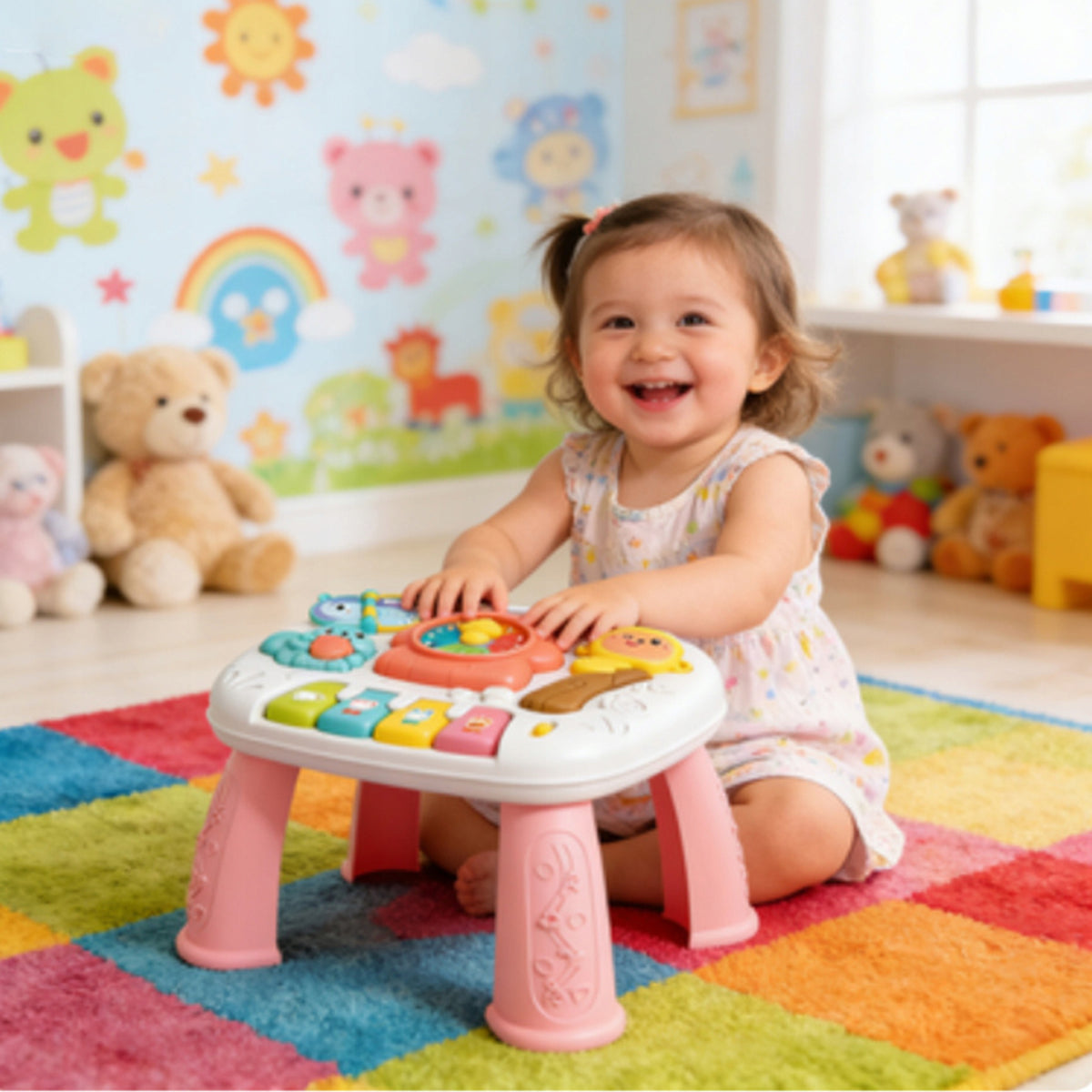 EDUCATIONAL TABLE INTERACTIVE PIANO SOUNDS CLOCK PANEL TABLES LEARNING Manufacturer code 6063033236