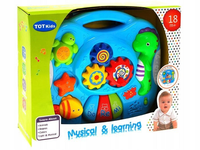 EDUCATIONAL TABLE TOY MUSICAL INTERACTION EDUCATIONAL ORGAN Color blue