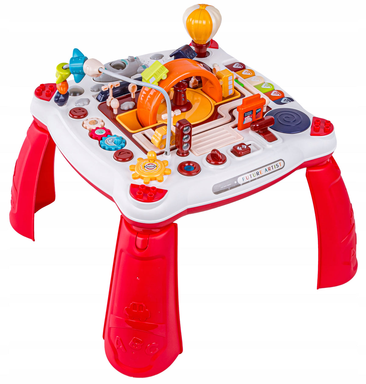 EDUCATIONAL TABLE for children 2in1 VEHICLES PIANO Rocket MELODIES LIGHT Color red
