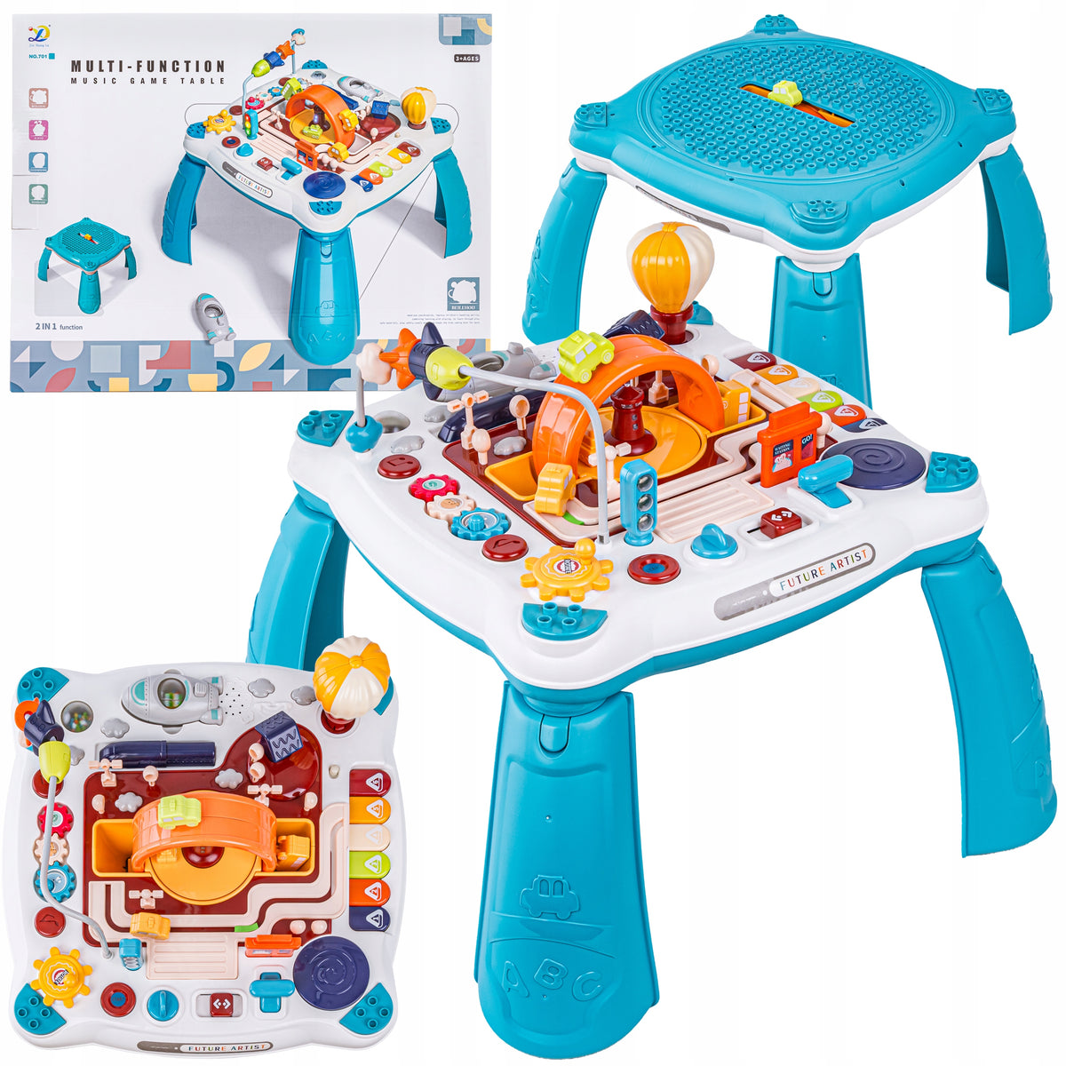 EDUCATIONAL TABLE for children 2in1 VEHICLES PIANO Rocket MELODIES LIGHT
