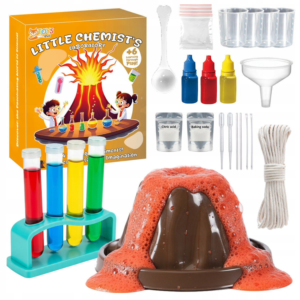 EDUCATIONAL TOY 14 SCIENTIFIC EXPERIMENTS VOLCANO SMALL CHEMIST SET