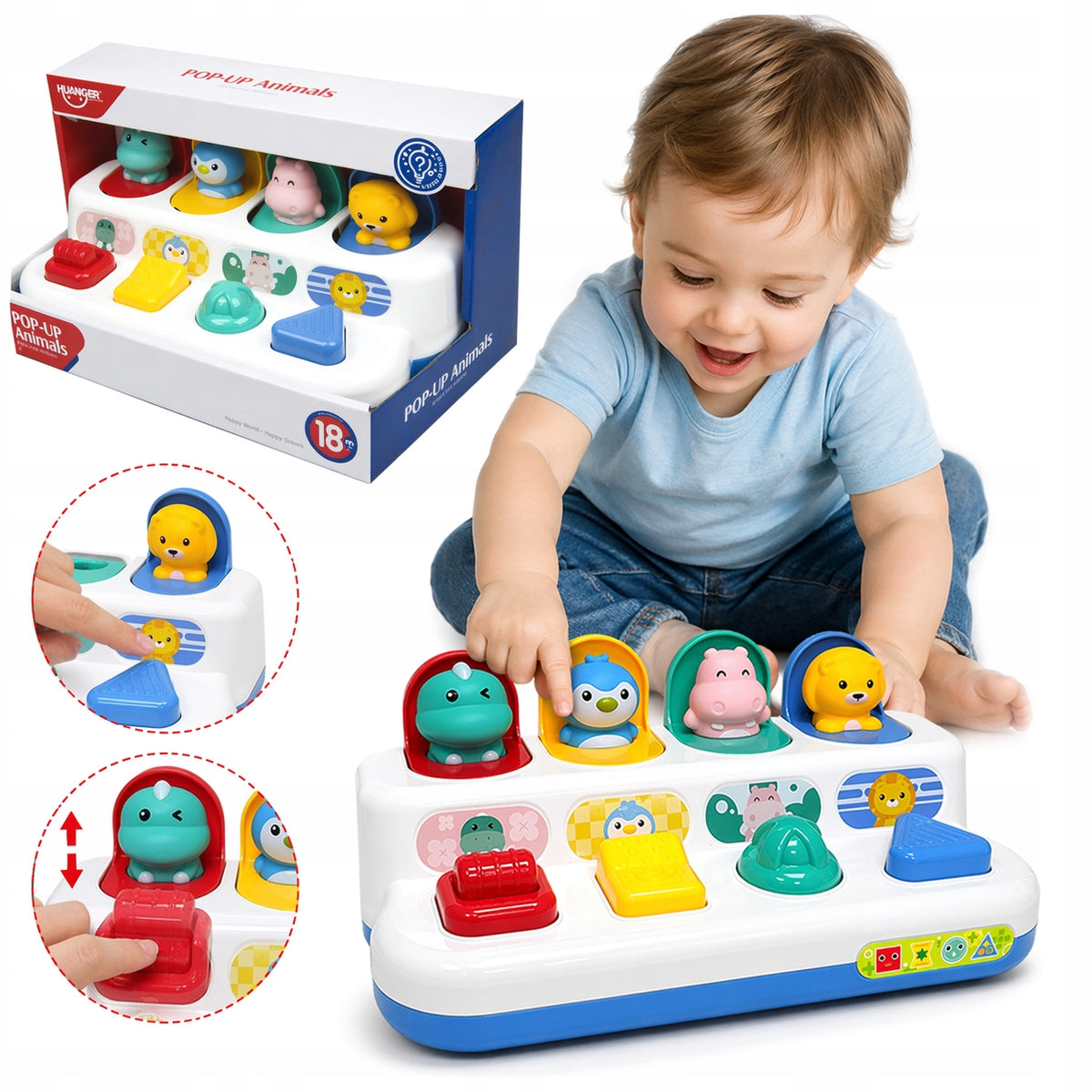 EDUCATIONAL TOY POP-UP COLORFUL ANIMALS INTERACTIVE POP-UP