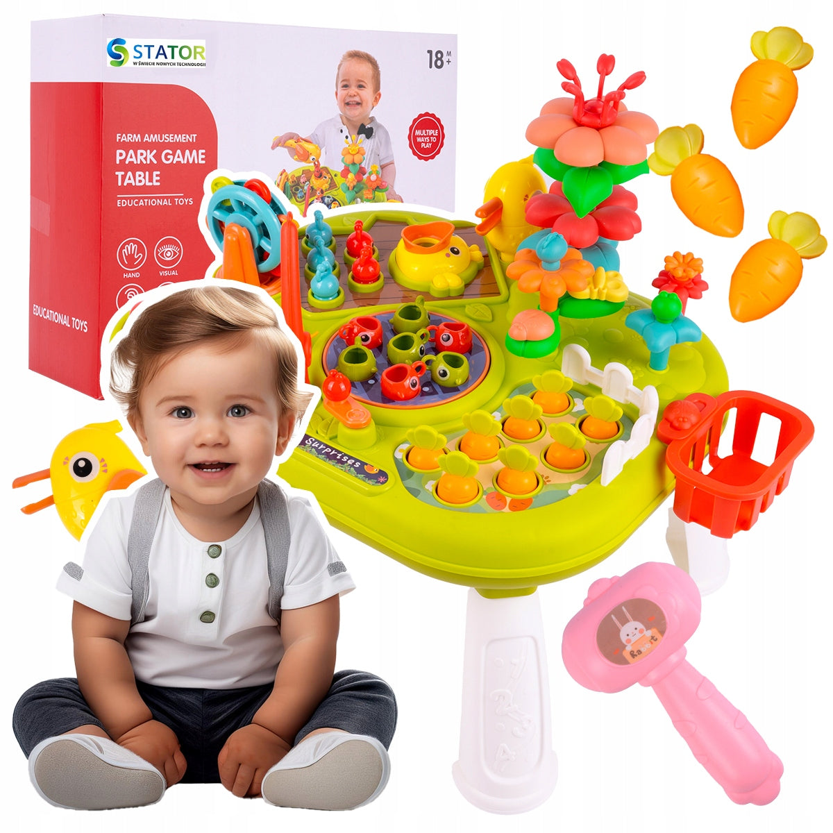 EDUCATIONAL Table Arcade Game Fishing Worm Beating 4in1