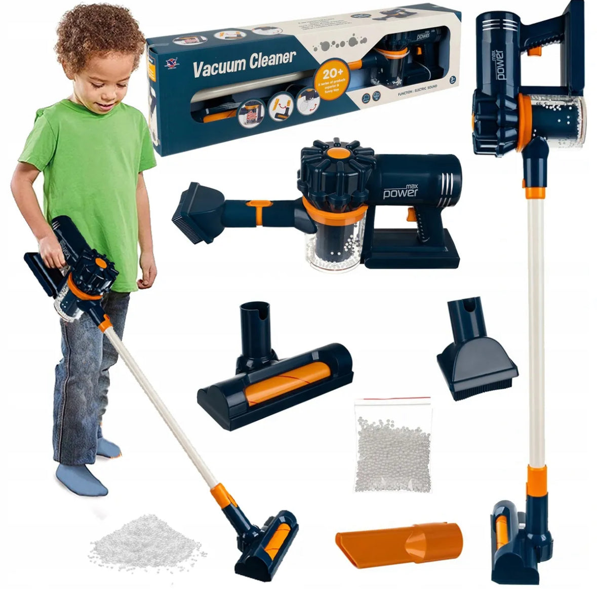 EDUCATIONAL VACUUM CLEANER VERTICAL INTERACTIVE FOR CHILDREN SOUND SUCTION FUNCTION