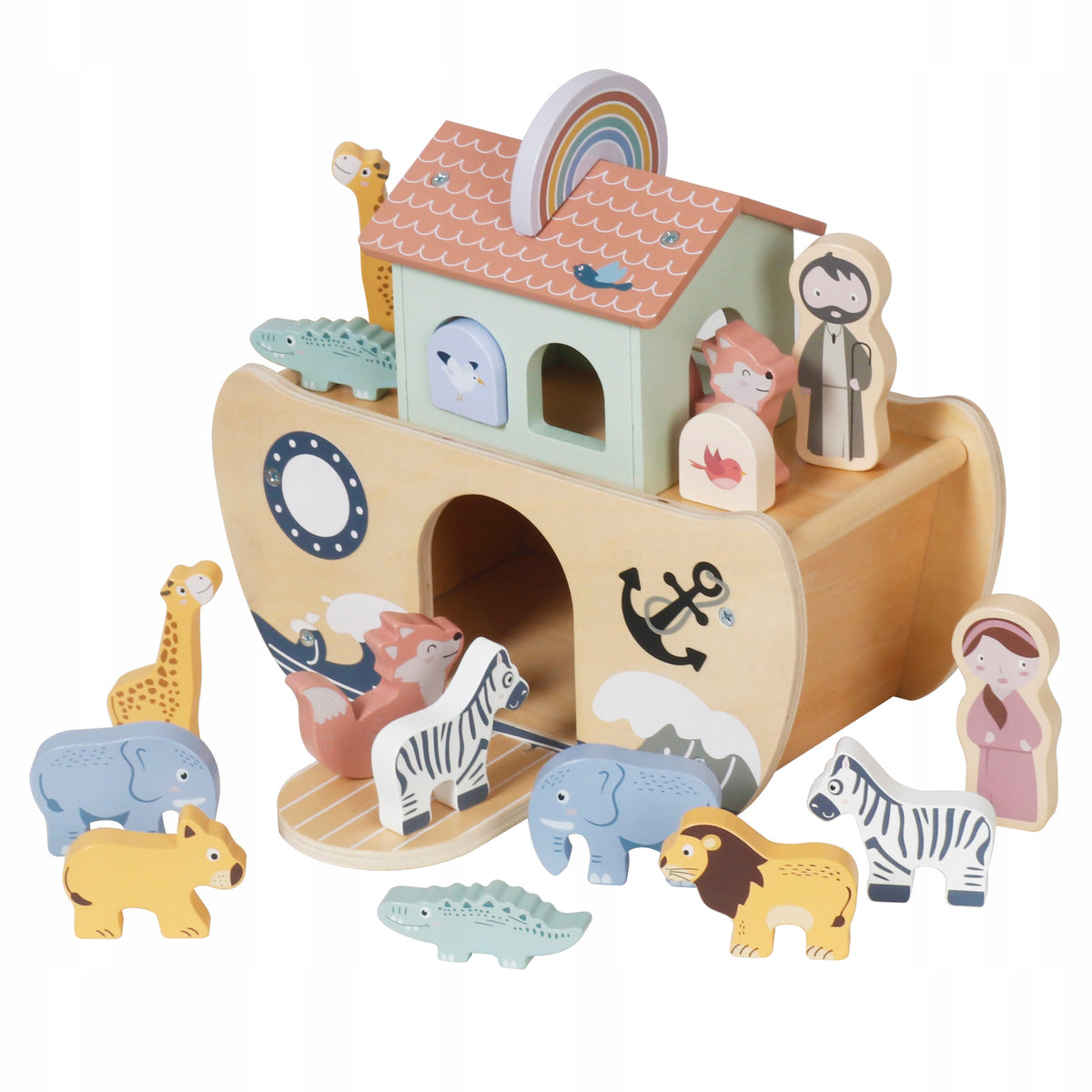 EDUCATIONAL WOODEN SHIP ARKA NOEGO SORTER Animals Ship For Children