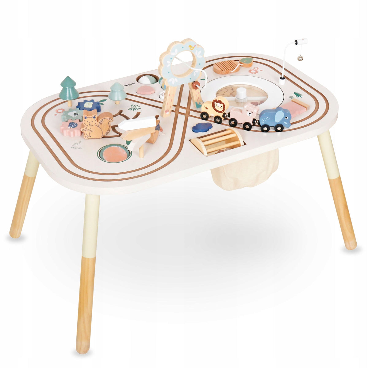 EDUCATIONAL WOODEN TABLE LARGE XXL 10IN1 WITH ANIMALS RAILWAY FOR CHILDREN