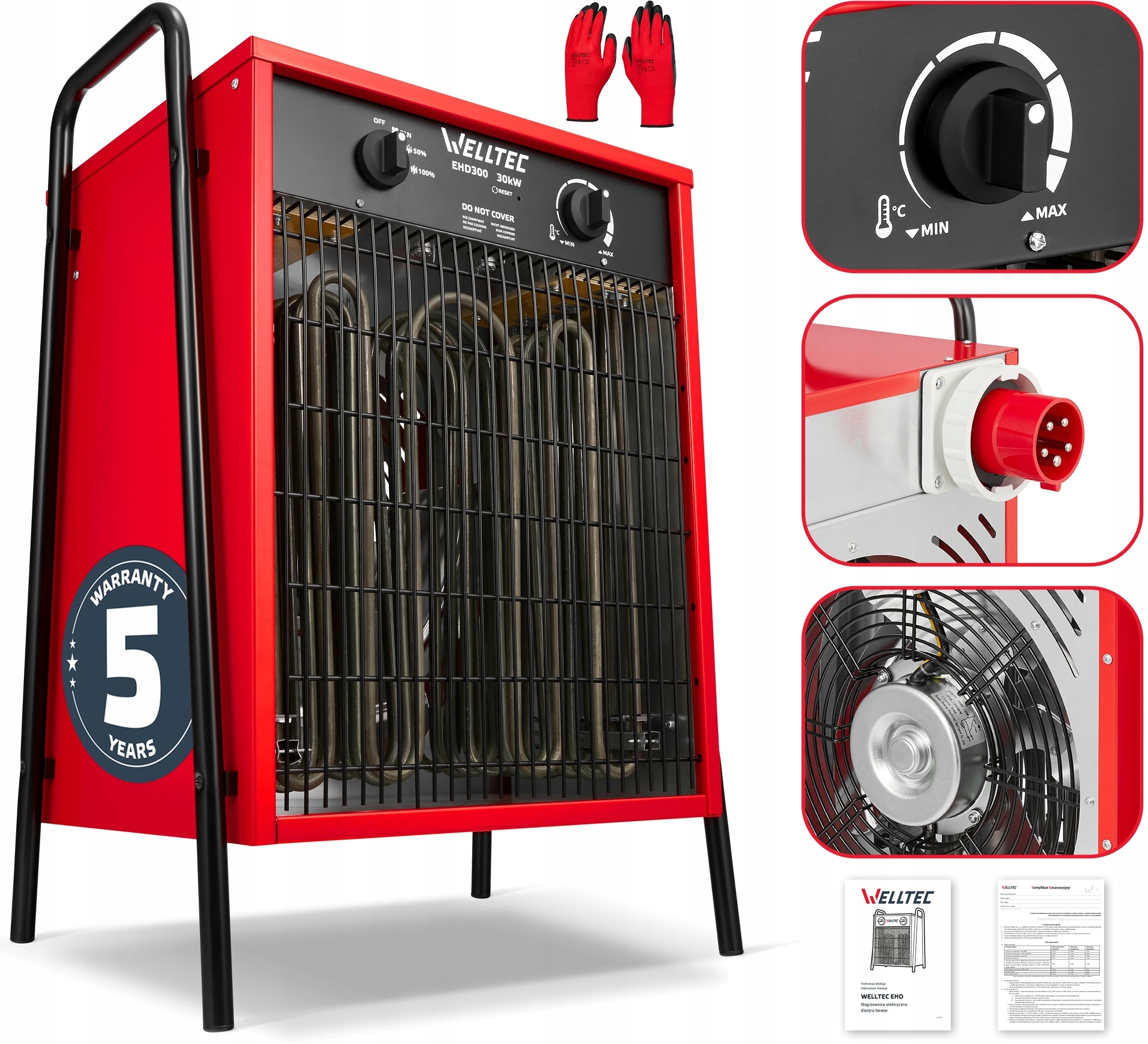 EFFICIENT ELECTRIC HEATER WELLTEC EHD300 | BLOWER | 30kW | 3900m³/h