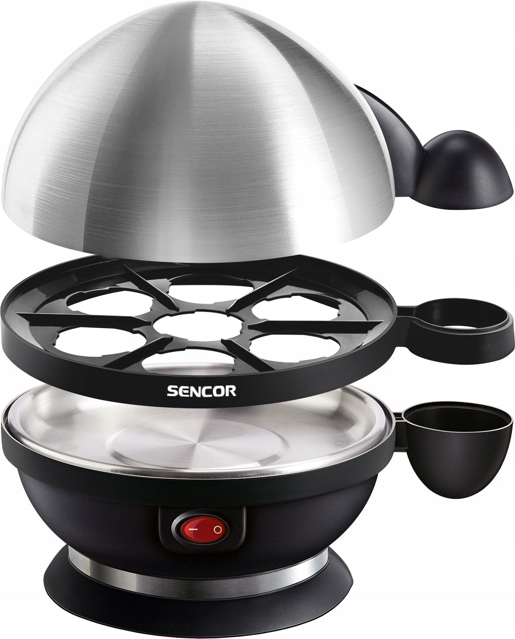 EGG COOKER 3 DEGREES OF COOKING 7 EGGS TIMER SENCOR SEG 720BS WITH STEEL BOWL Packaging status original