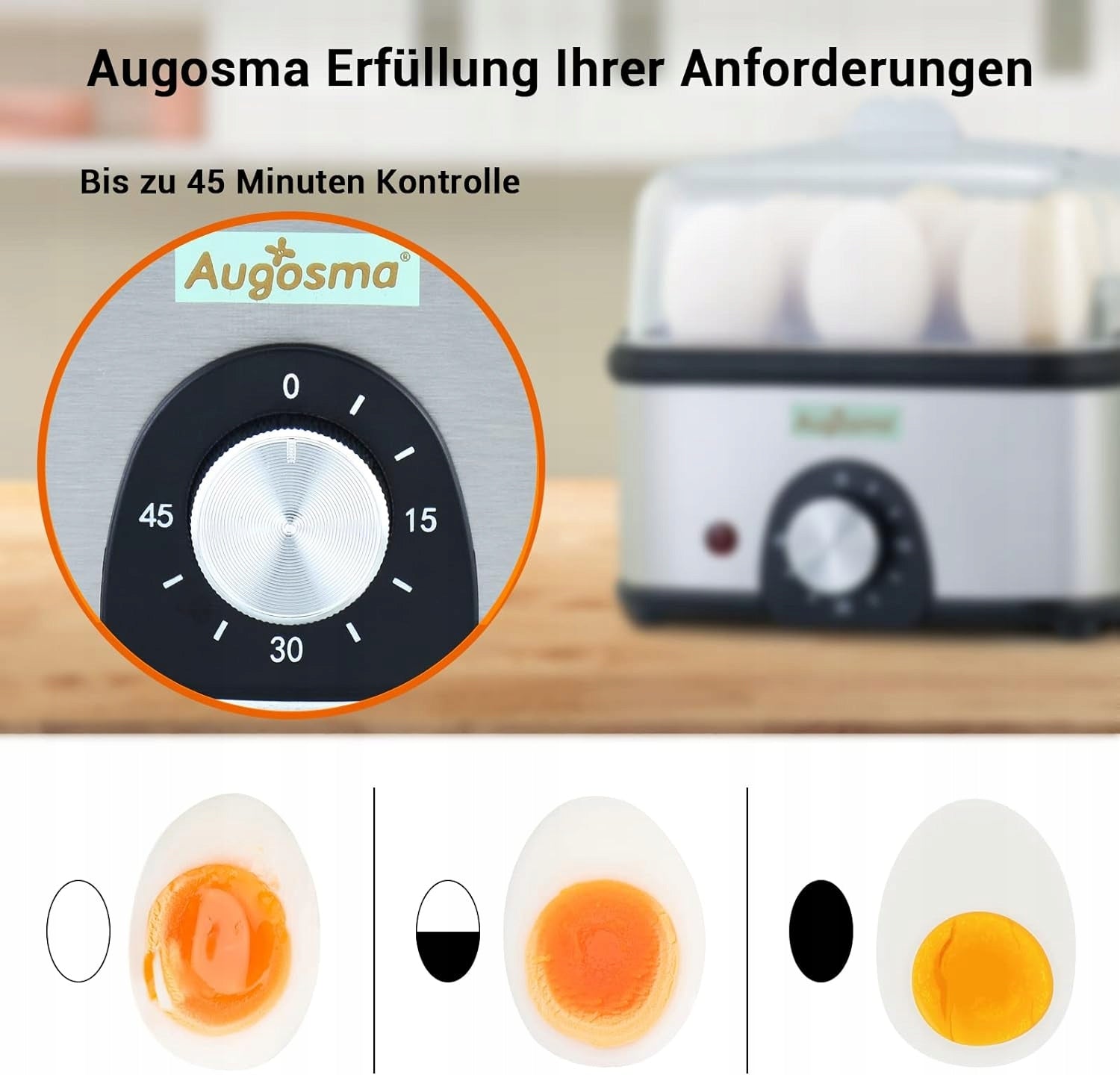 EGG COOKER 8 EGGS STAINLESS STEEL AUTOMATIC HARDNESS ADJUSTMENT Brand no brand