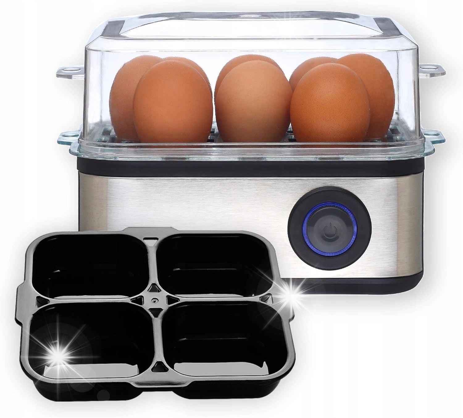 EGG COOKER 8IN1 AUTOMATIC FRIED EGGS OMELETS 800W + MOLD