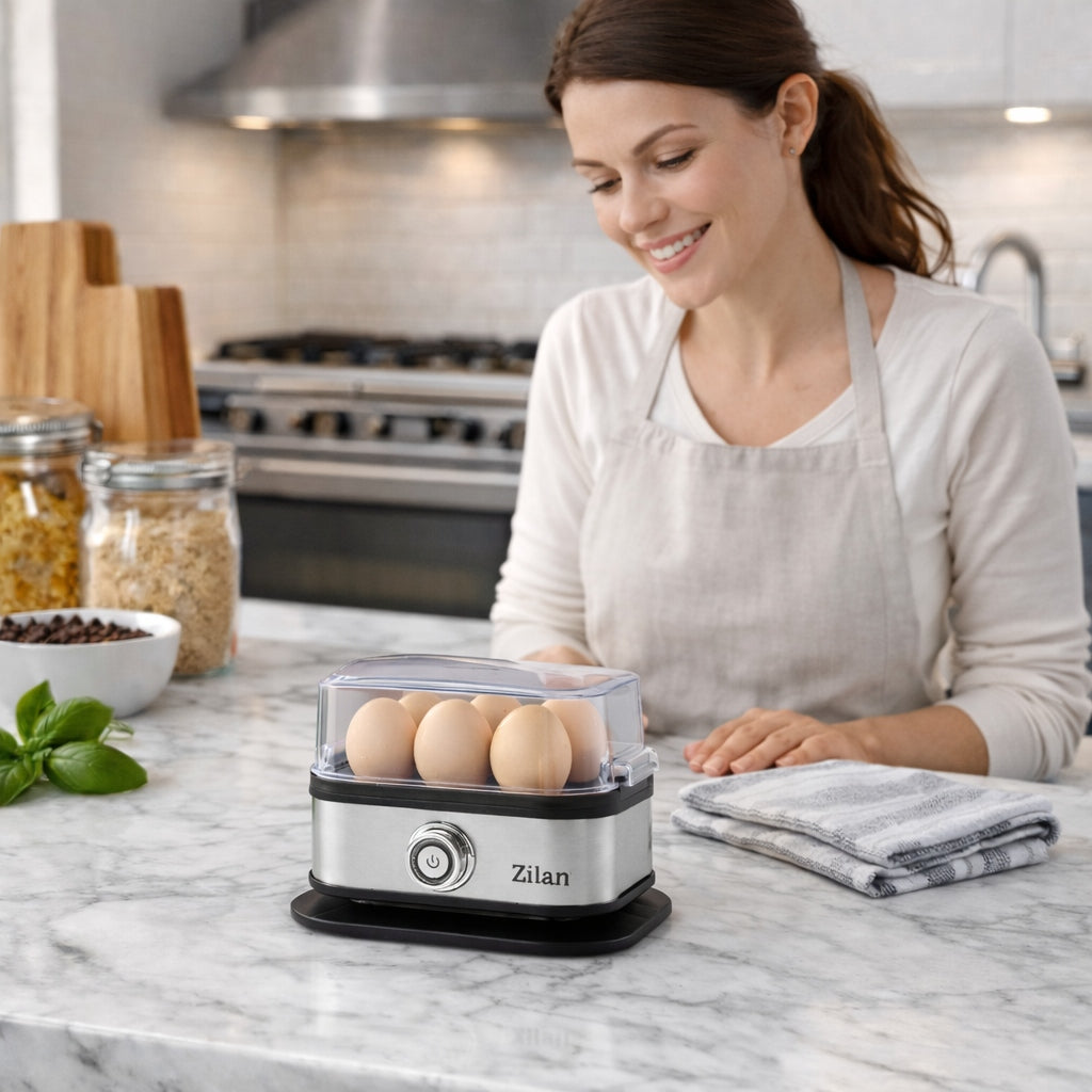 EGG COOKER AUTOMATIC TIMER 3 DEGREES OF HARDNESS 6 EGGS Manufacturer code ZLN4109