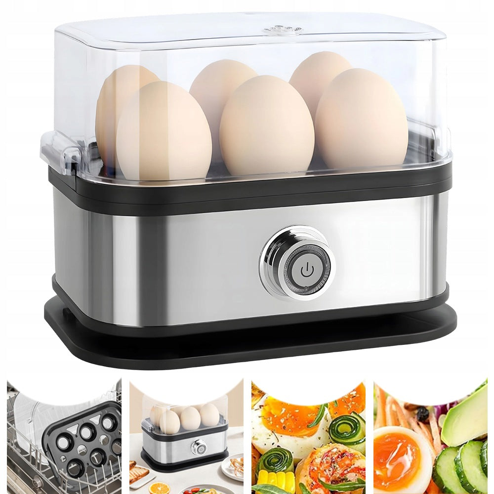 EGG COOKER FOR 6 EGGS EASY TO PEEL, POACHER, STAINLESS STEEL