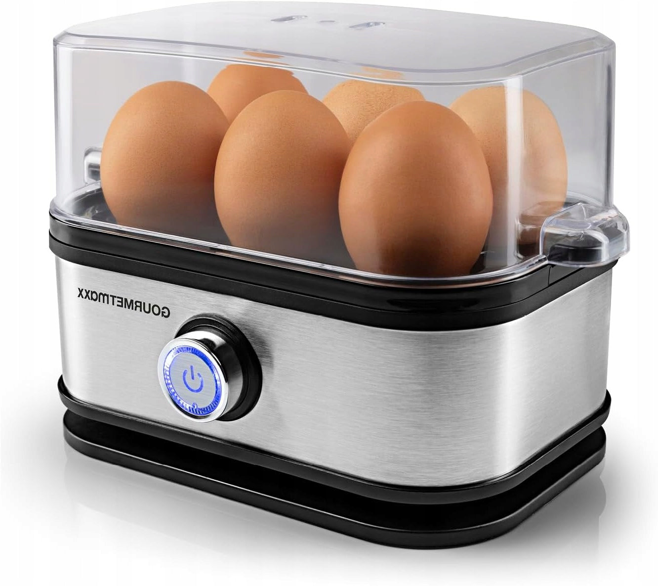 EGG COOKER FOR 6 EGGS WITH PUNCHER IN CUP WITH MEASURING CUP 3 DEGREES OF HARDNESS