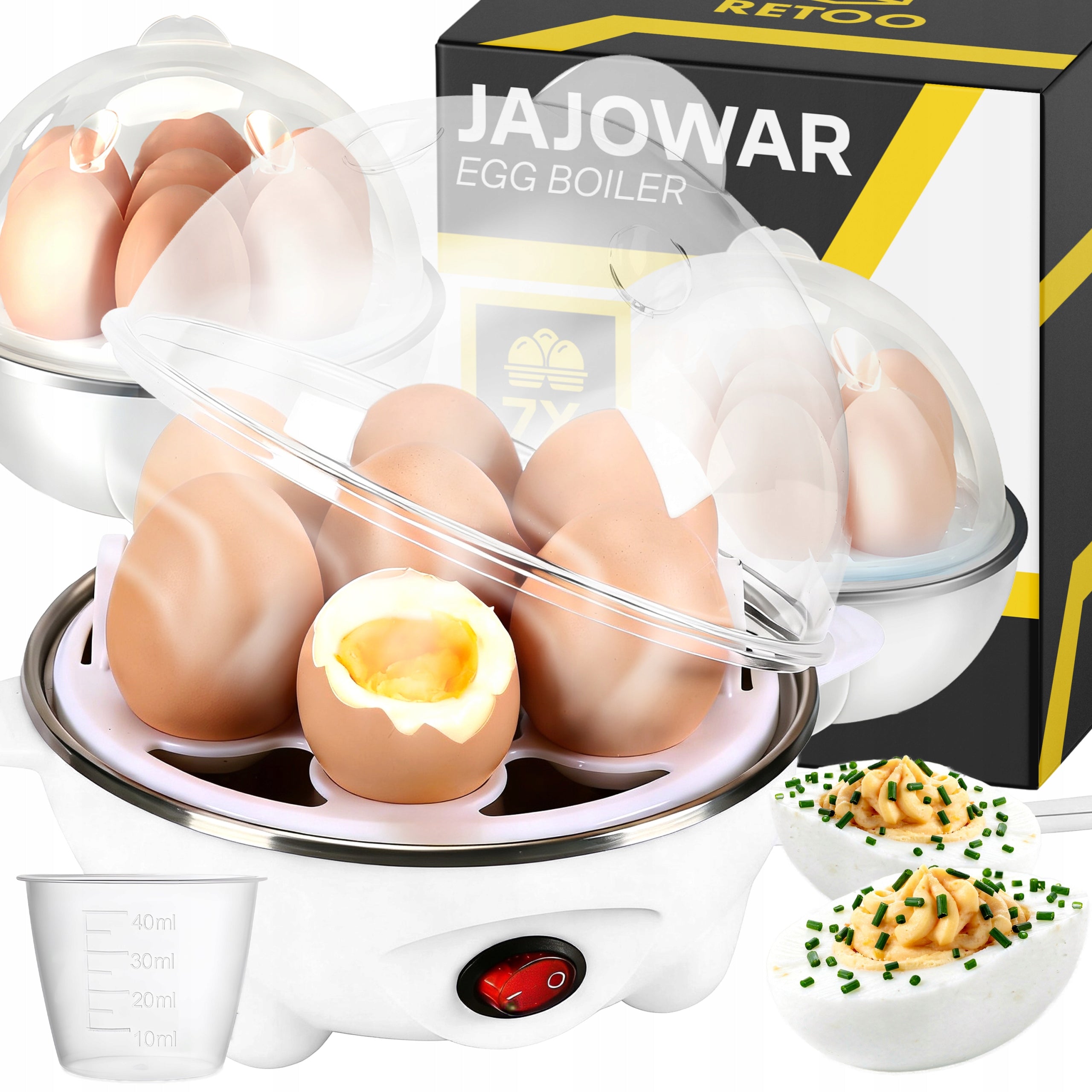 EGG COOKER FOR 7 EGGS 350W SOFT HARD SEMI-SOFT