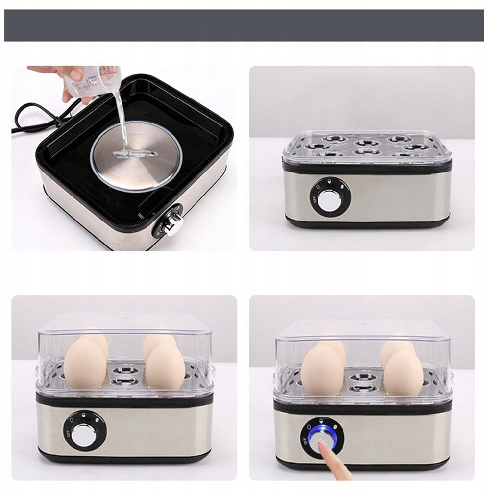 EGG COOKER FOR 8 EGGS EGG COOKER MACHINE 500W TIMER Dominant color silver