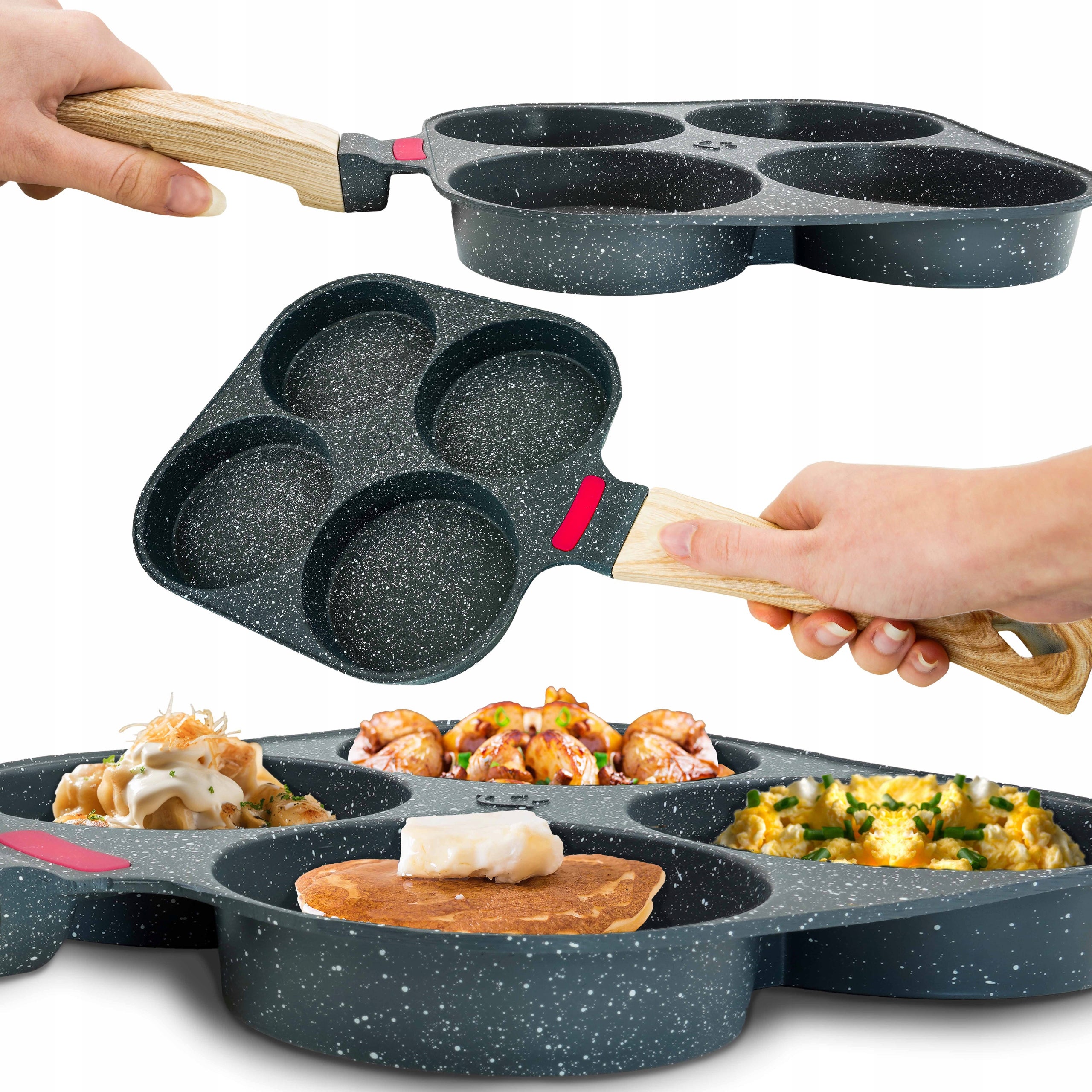 EGG PAN 4 HOLES FOR EGGS PLANTED PANCAKES OMELETS