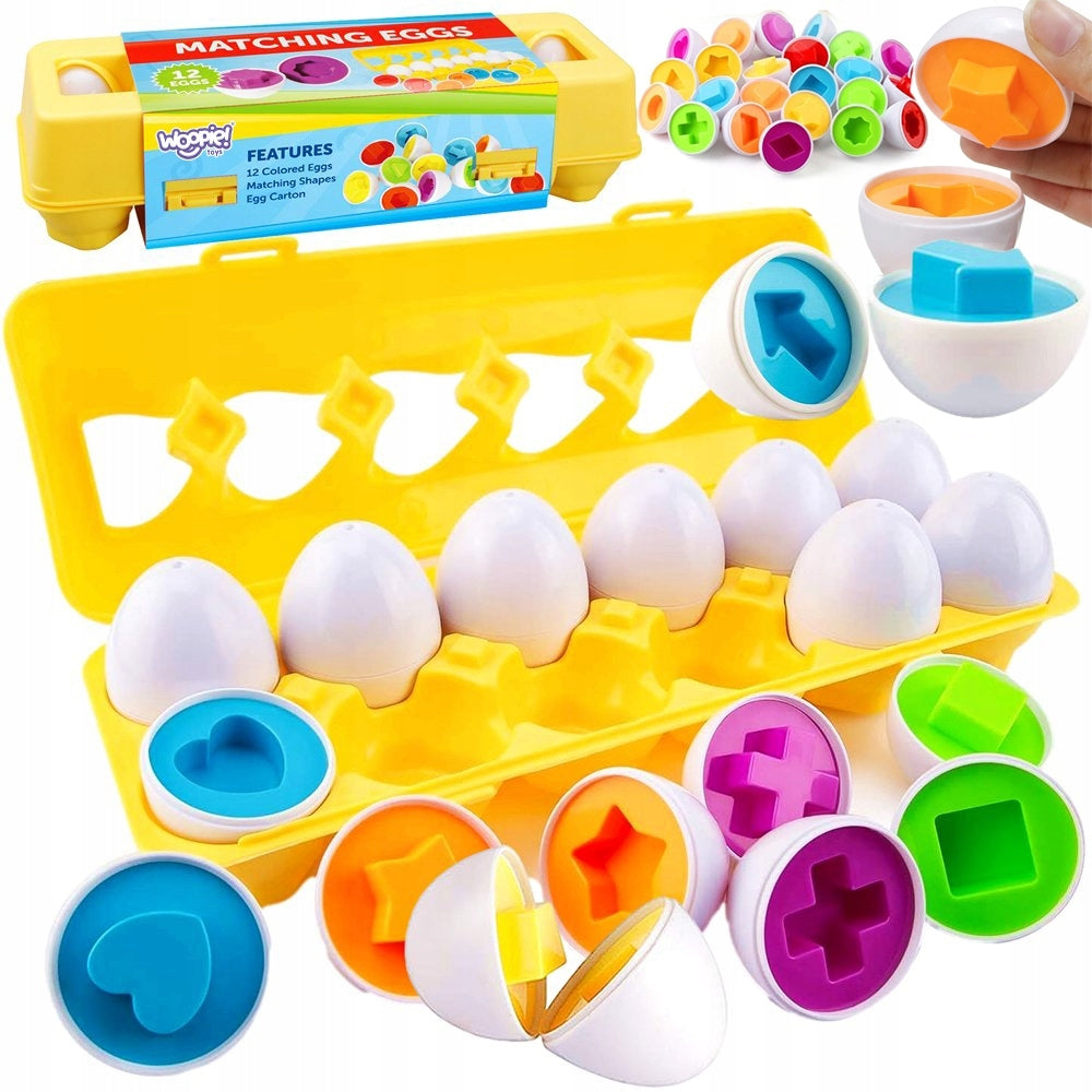 EGG PUZZLE MATCH SHAPE COLOR EGG MOLD SORTER FOR KIDS