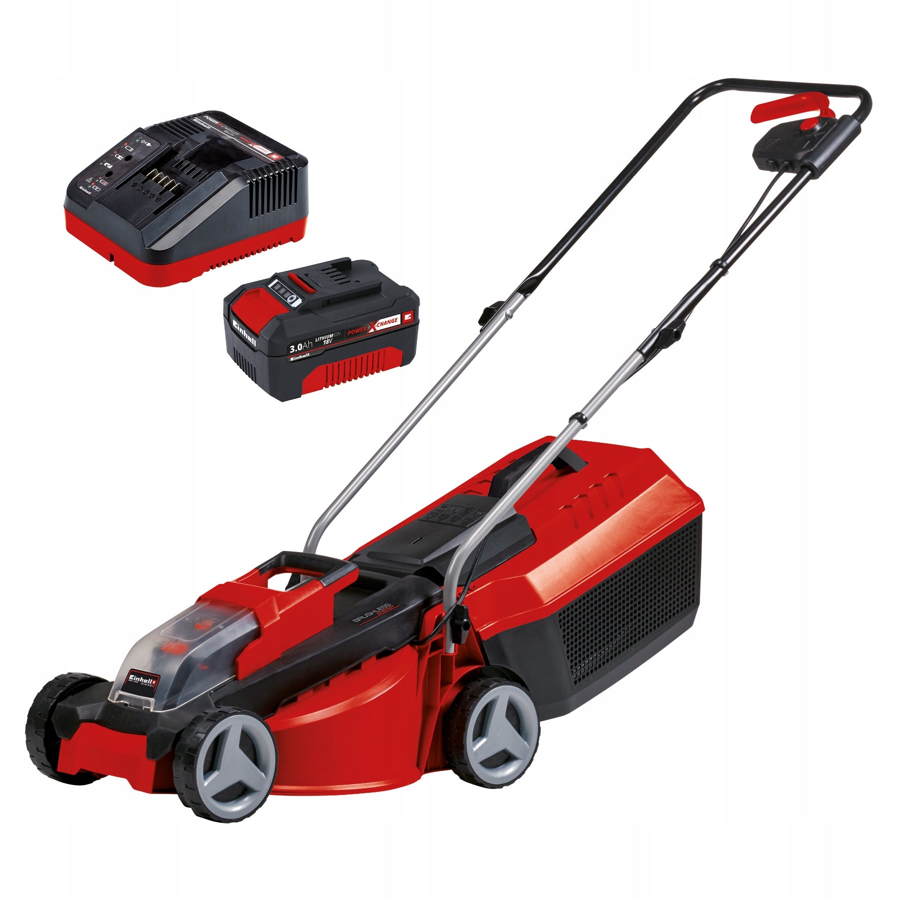 EINHELL GE-CM 18/30 Li BRUSHLESS CORDLESS LAWN MOWER +3Ah Batteries included yes