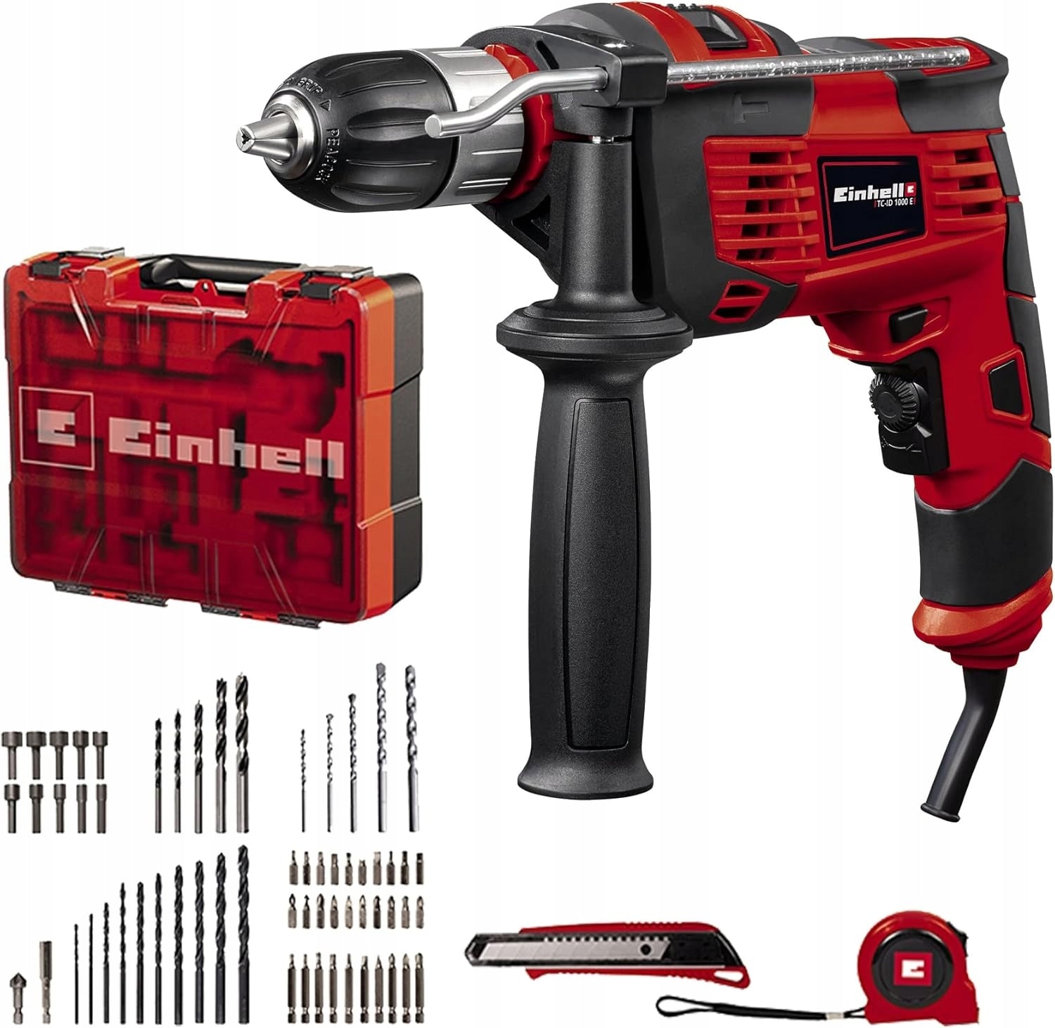 EINHELL IMPACT DRILL TC-ID 1000E KIT + 64 PARTS +CASE