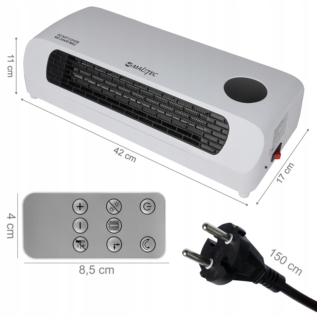 ELECTRIC AIR CURTAIN 2000W REMOTE CONTROL CERAMIC TIMER MALTEC Manufacturer code 107965