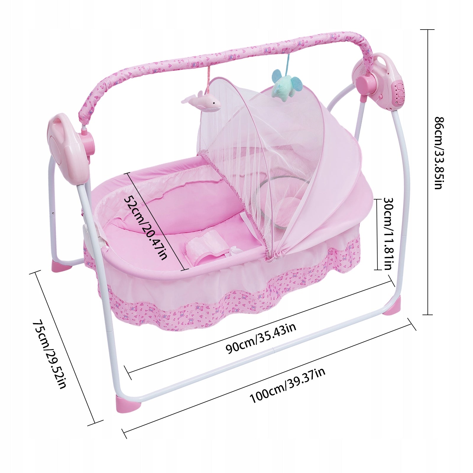 ELECTRIC AUTO BABY CRADLE SWING WITH MUSIC 5 SPEED ADJUSTABLE USB/BLUETOOTH Packaging status original