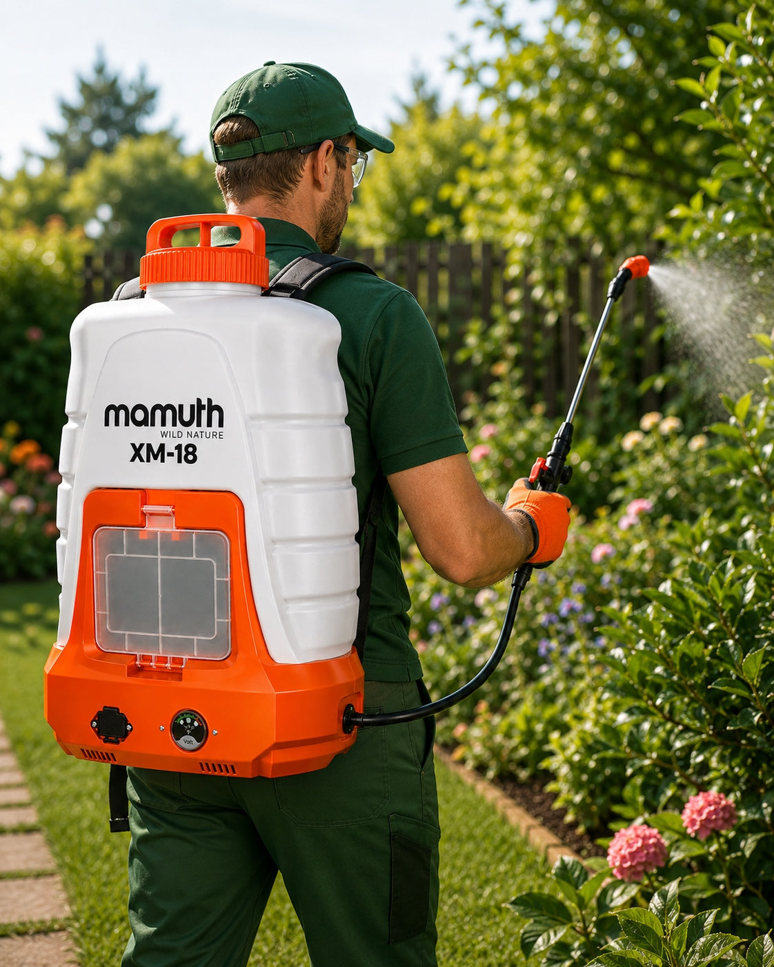 ELECTRIC BACKPACK SPRAYER CORDLESS GARDEN 18L XM-18 MAMUTH Power supply rechargeable battery