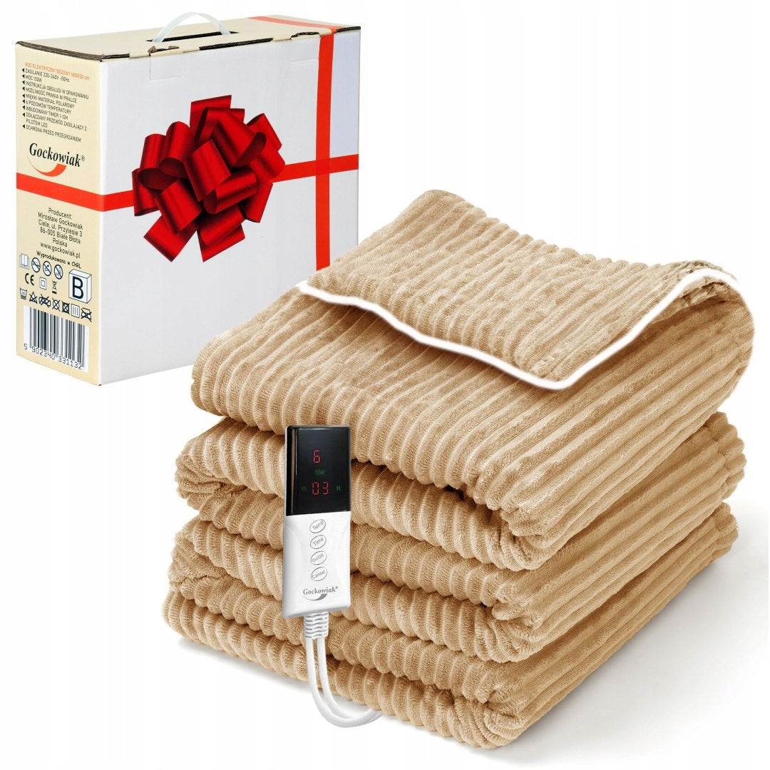 ELECTRIC BLANKET HEATING MAT SOFT FLEECE PILOT BEIGE