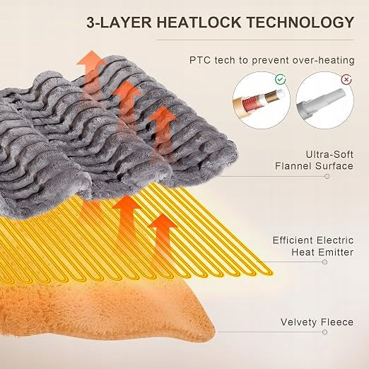 ELECTRIC BLANKET HEATING MATTRESS 160X130 CM FLANNEL PILOT 9 GEARS POURED Packaging status original