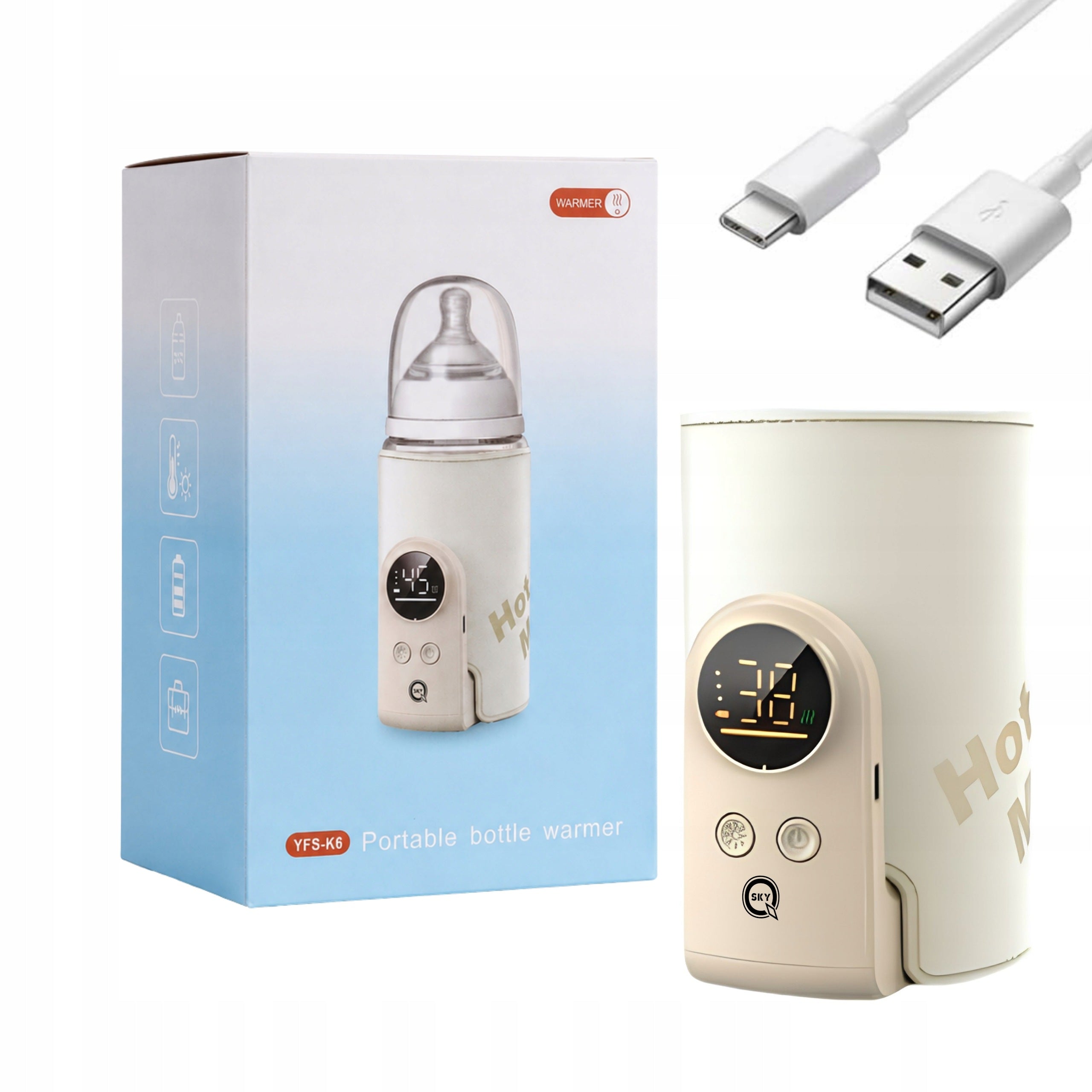 ELECTRIC BOTTLE WARMER PORTABLE 8000mAH 5 TEMPERATURE LCD Packaging status original