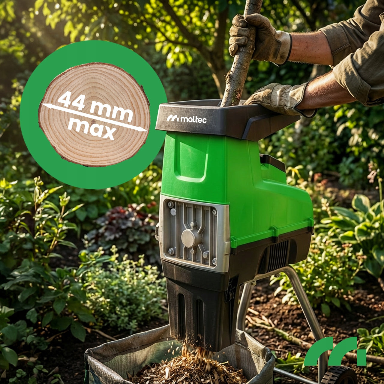 ELECTRIC BRANCH SHREDDER SELF-PRIMING CYLINDRICAL CHIPPER 44MM 3500W Packaging status original
