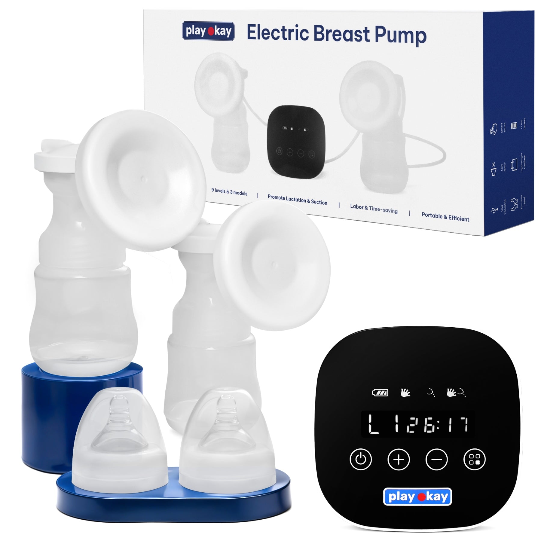 ELECTRIC BREAST PUMP PORTABLE DUAL WIRELESS TWO-PHASE SILENT