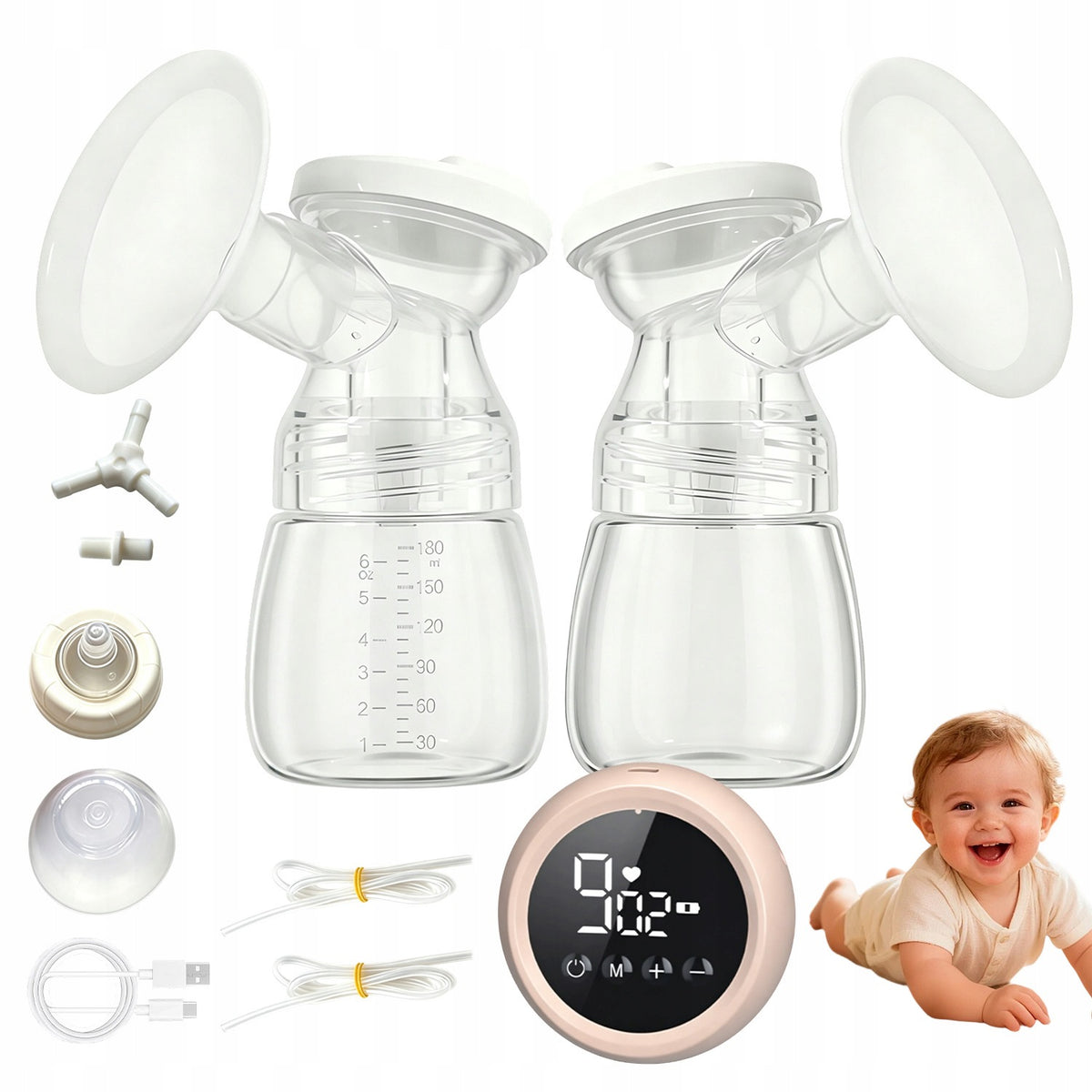 ELECTRIC BREAST PUMP SOFT SMOOTH EDGE 2 MODES 9 SUCTION LEVELS