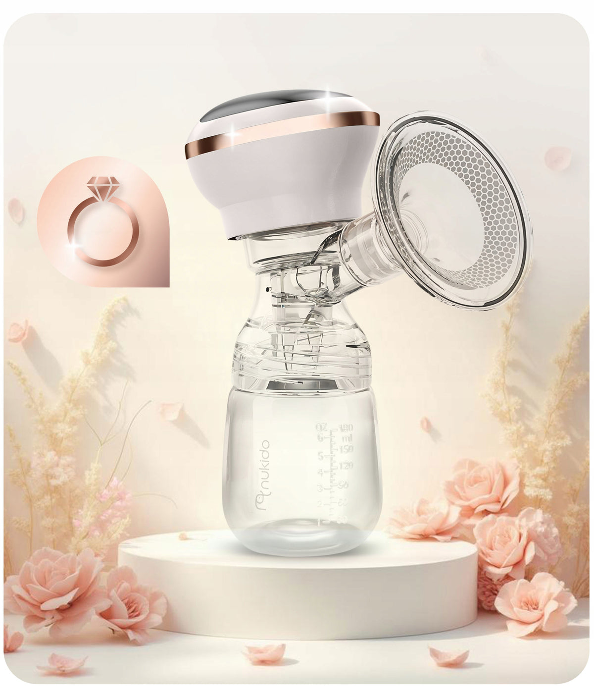 ELECTRIC BREAST PUMP WIRELESS PORTABLE THREE-PHASE NUKIDO SET Packaging status original