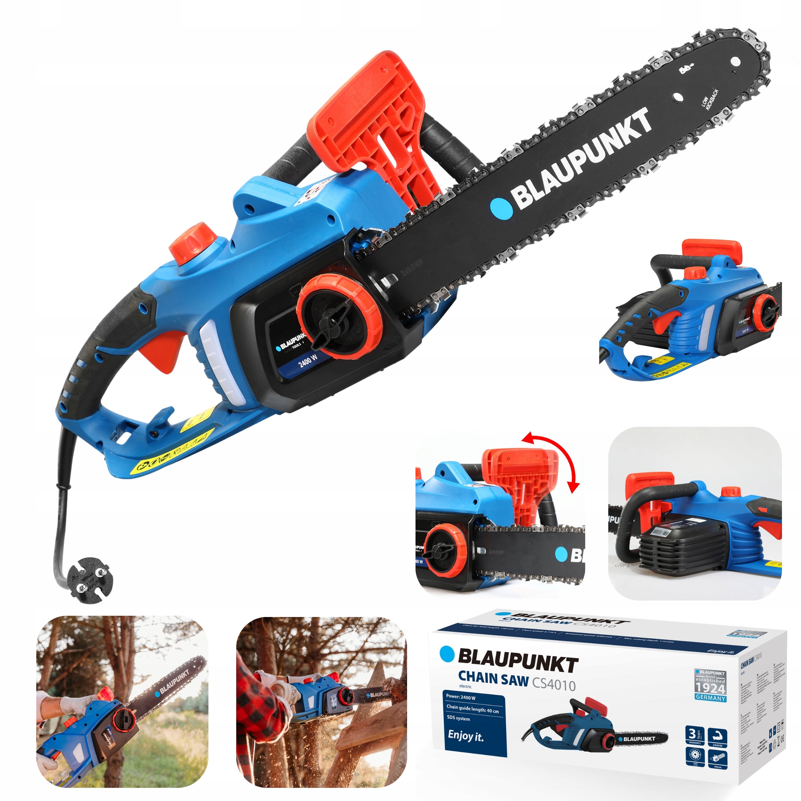 ELECTRIC CHAINSAW 2400W GUIDE 40 cm SDS BLAUPUNKTCS4010
