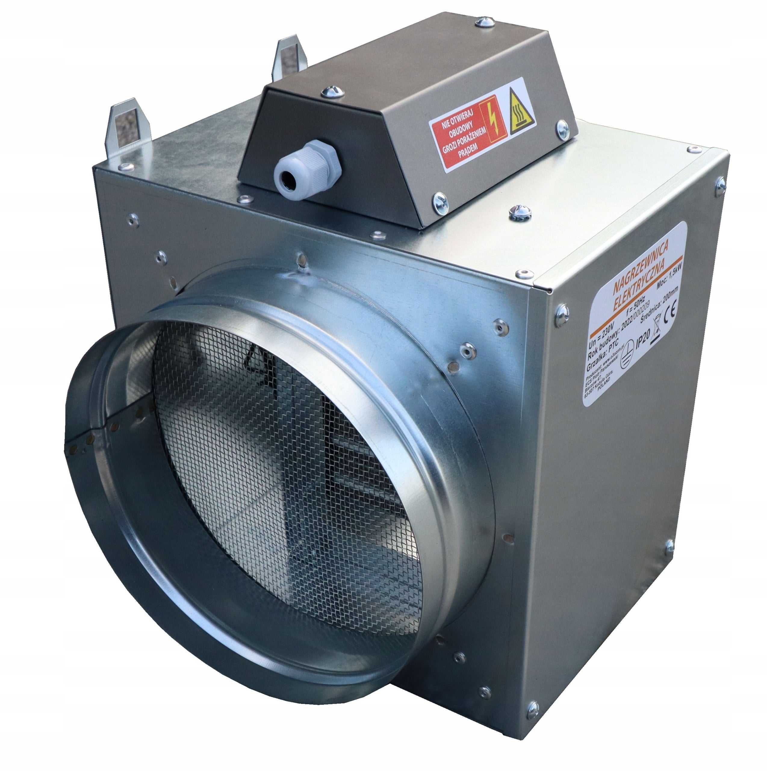 ELECTRIC CHANNEL HEATER 200MM PTC 1,5KW Kind heat recovery ventilator