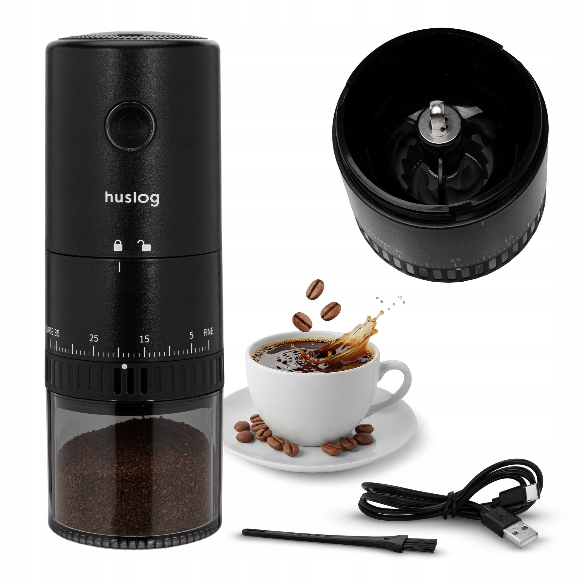 ELECTRIC COFFEE GRINDER WIRELESS Huslog HUS1063 30 W black