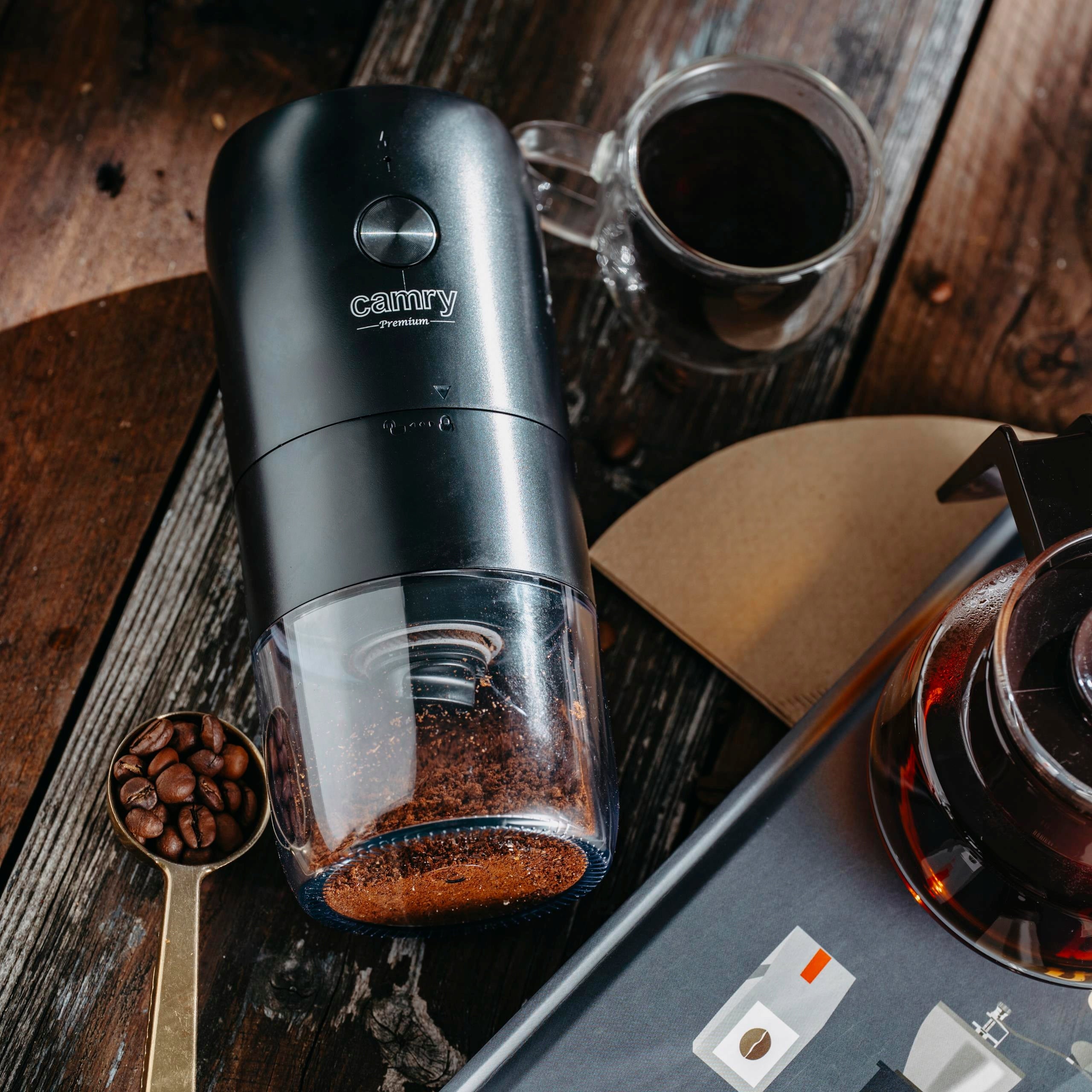 ELECTRIC COFFEE GRINDER WIRELESS USB CAMRY CR4302 Manufacturer code ELEKTRYCZNY MŁYNEK DO KAWY BEZPRZEWODOWY 4302