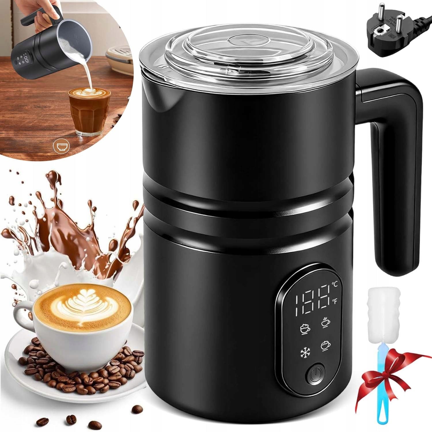 ELECTRIC COFFEE MILK FROTHER 400W HEATER 4 MODES 350ML BPA FREE