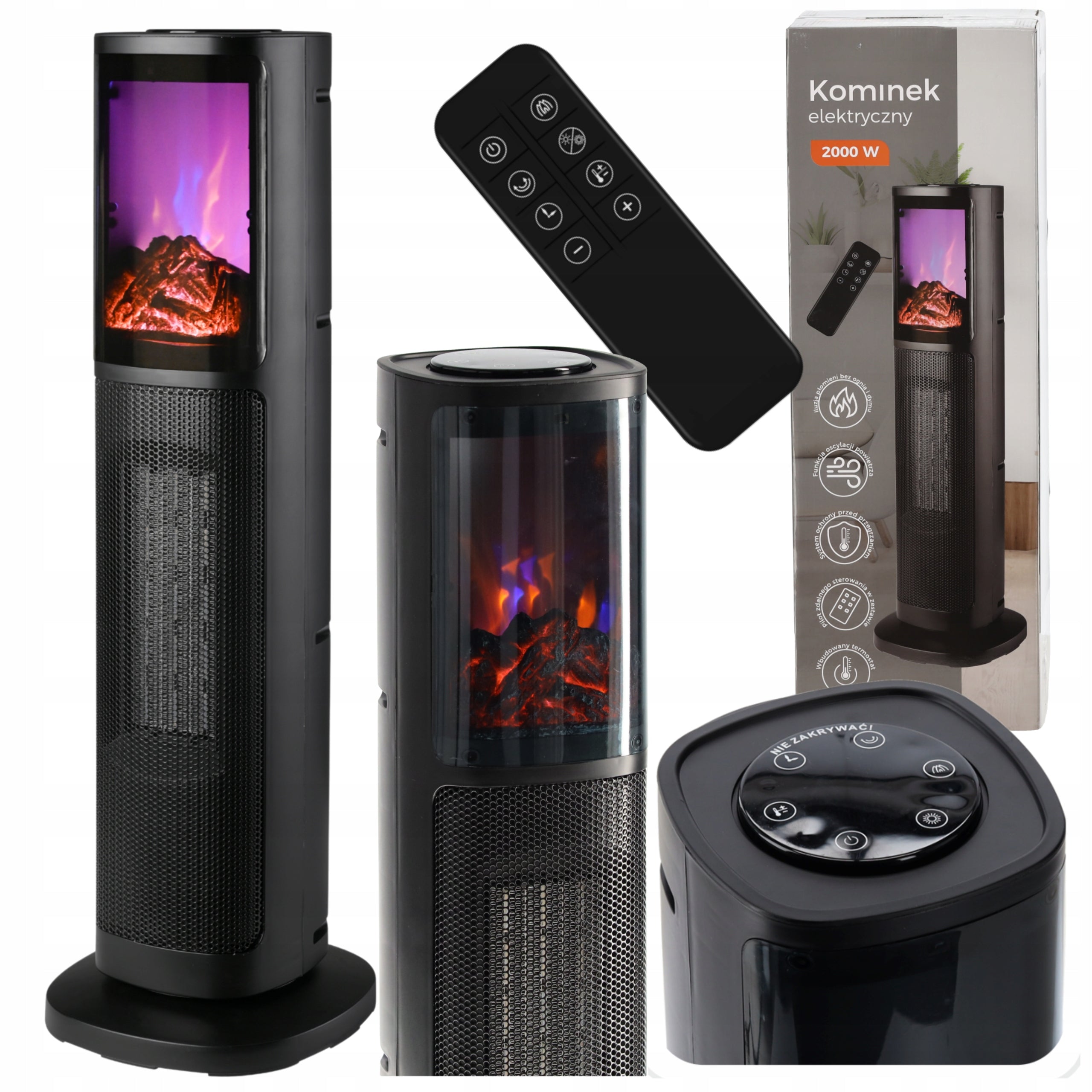 ELECTRIC COLUMN FIREPLACE FAN 2000W FLAME EFFECT FIREPLACE Packaging status original