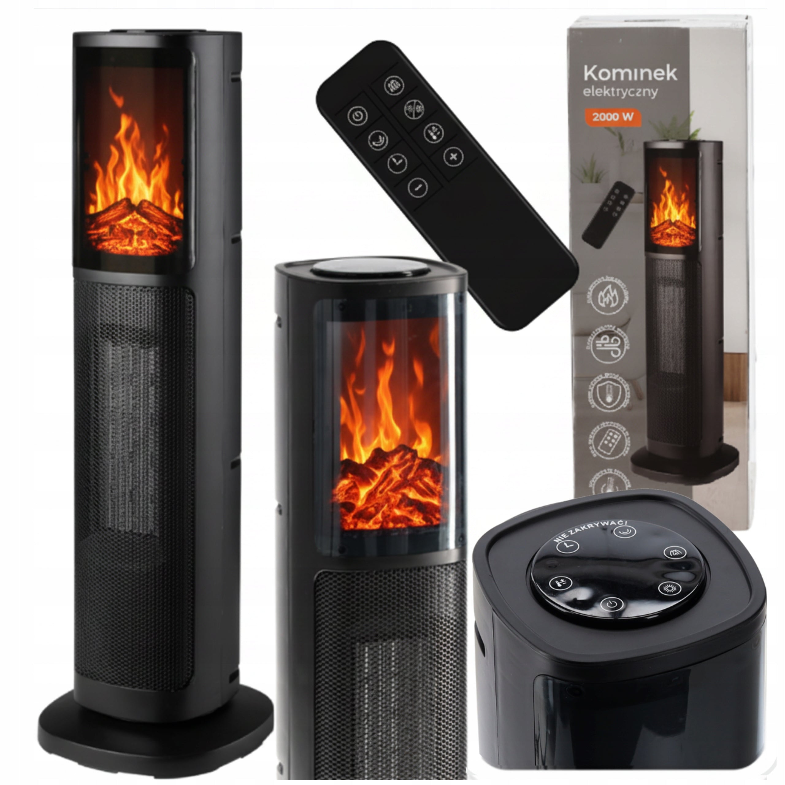 ELECTRIC COLUMN FIREPLACE FAN 2000W FLAME EFFECT FIREPLACE