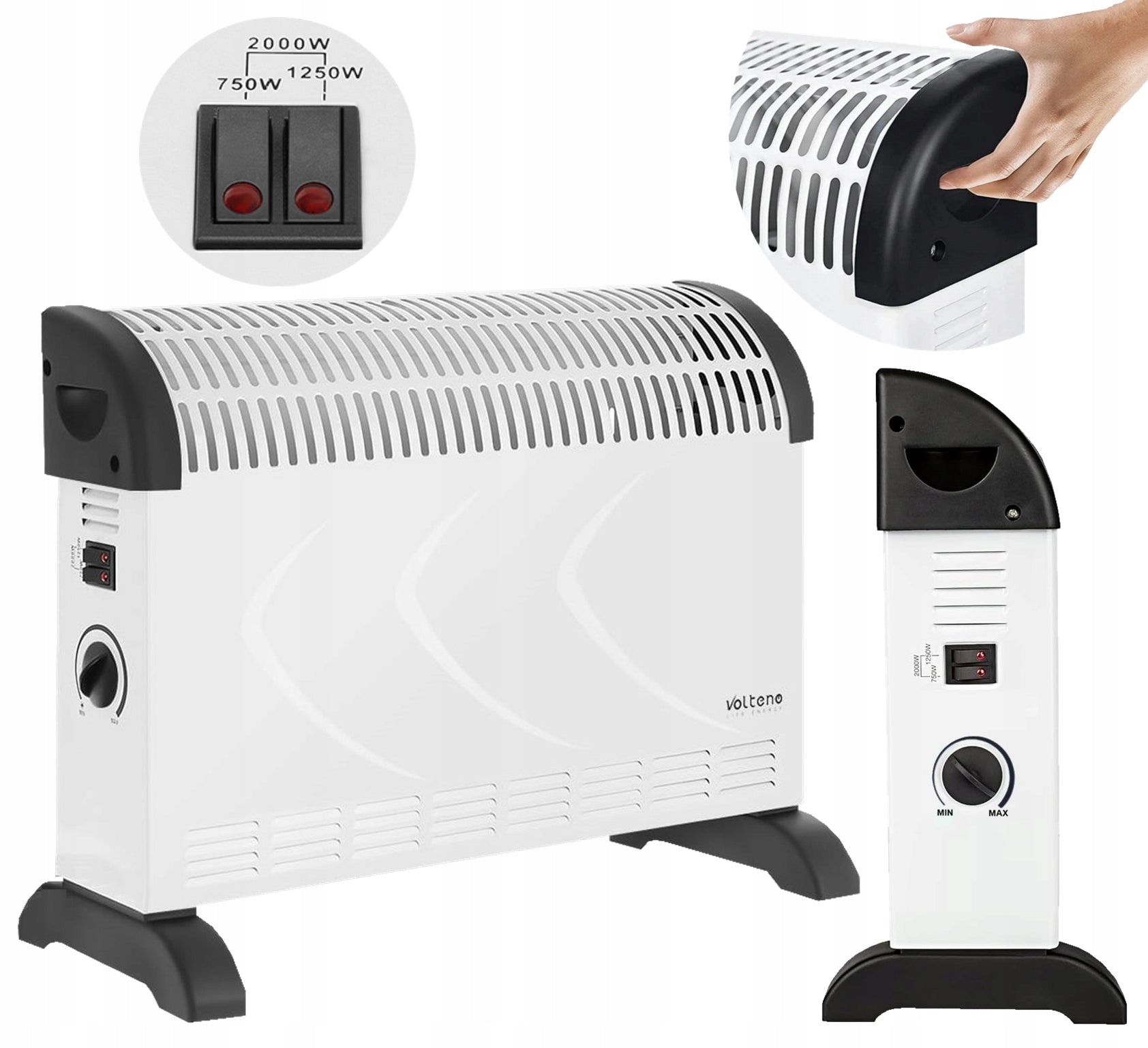 ELECTRIC CONVECTOR HEATER FARELKA THERMOSTAT 2000W ENERGY SAVING
