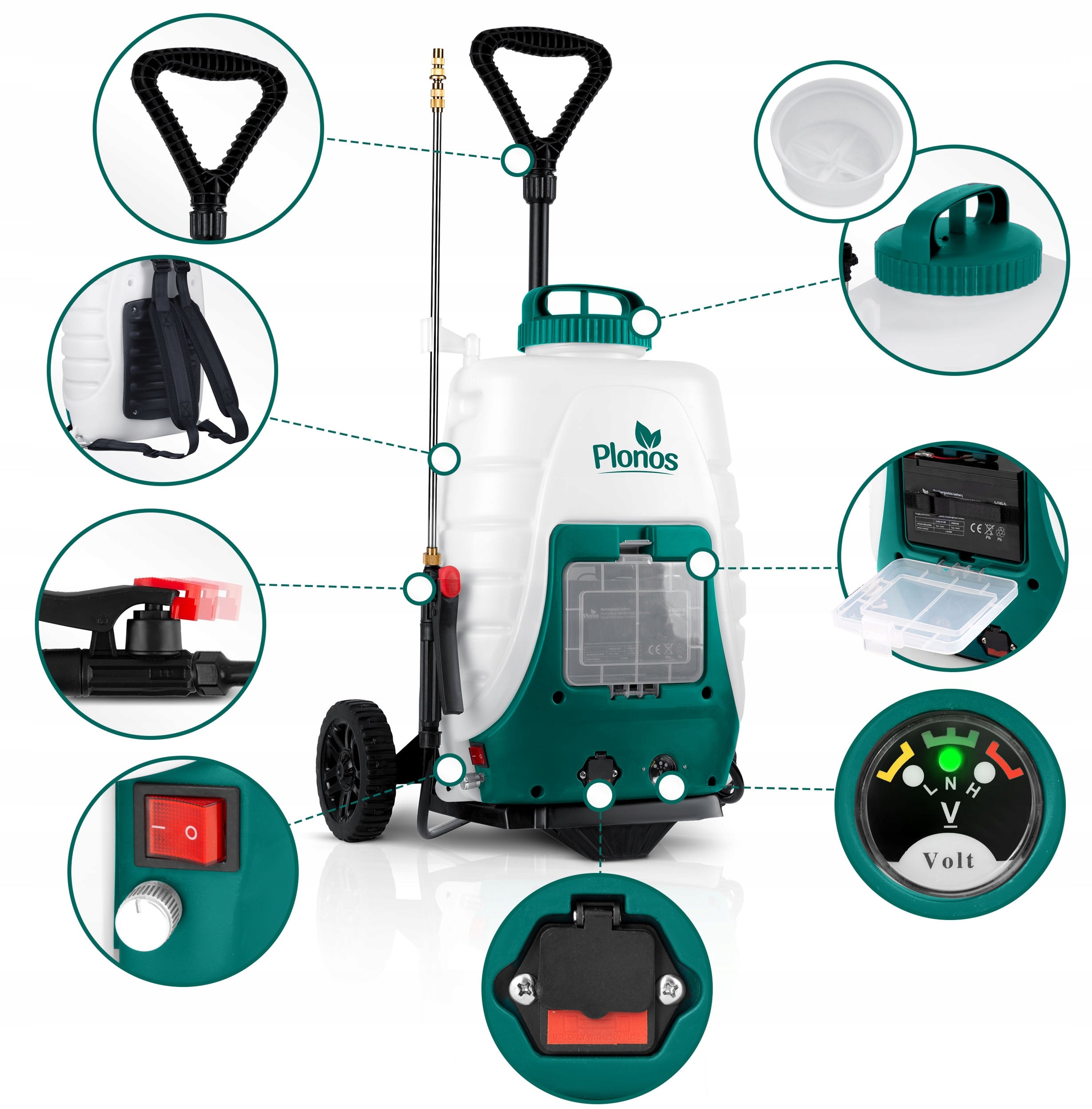 ELECTRIC CORDLESS GARDEN SPRAYER WITH BACKPACK CART 18L Manufacturer code Opryskiwacz cisnieniowy do ogrodu