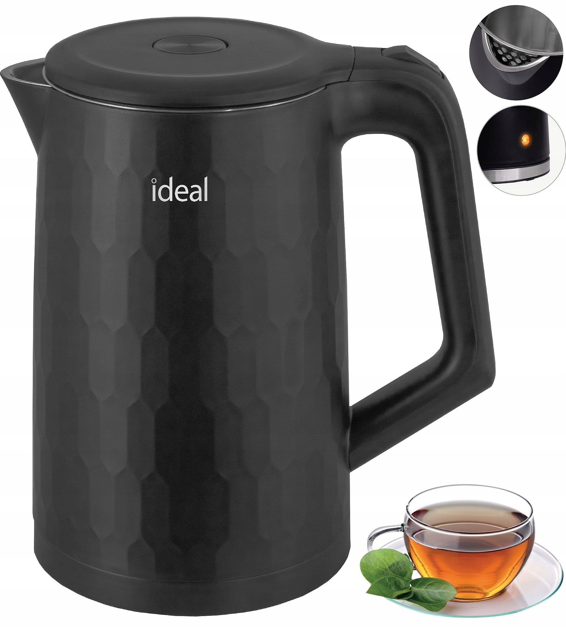 ELECTRIC CORDLESS KETTLE IDEAL Insulated SILENT ENERGY EFFICIENT 1,7