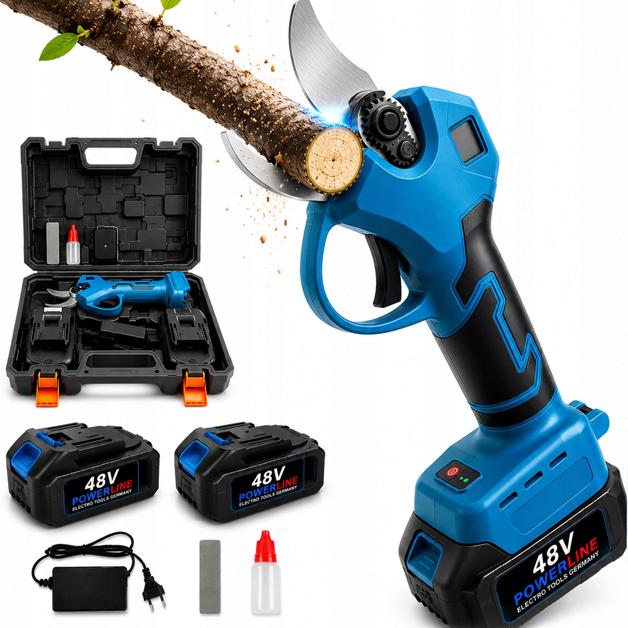 ELECTRIC CORDLESS PRUNER POWERFUL GARDEN SHEARS FOR AKU BRANCHES 2x 3A
