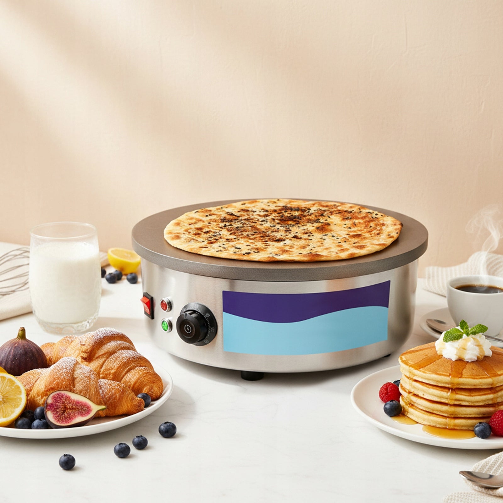 ELECTRIC CREPE MAKE 3KW PANCAKE MACHINE 220V Power rating 3000 W