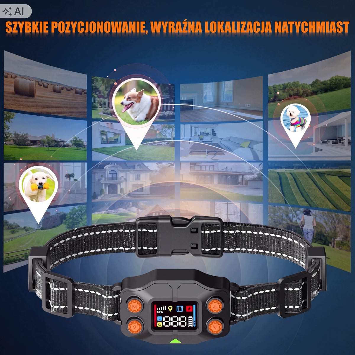 ELECTRIC DOG COLLAR TRAINING GPS TRAINER SHEPHERD WATERPROOF Manufacturer code Obroża treningowa dla psa GPS pastuch